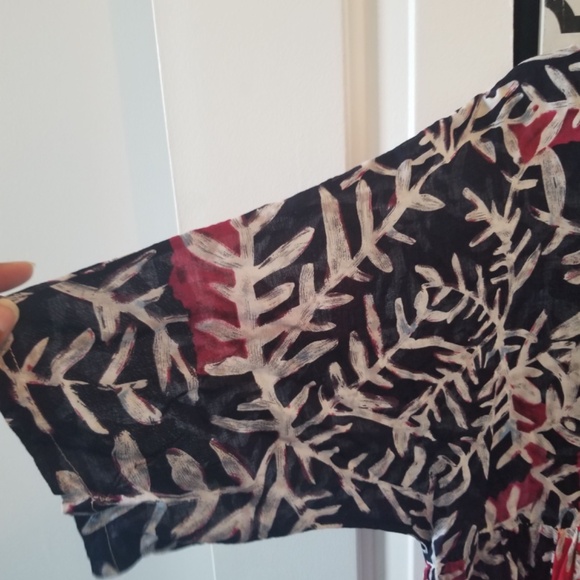 Cotton Leaf Print Sundress - Picture 2 of 5